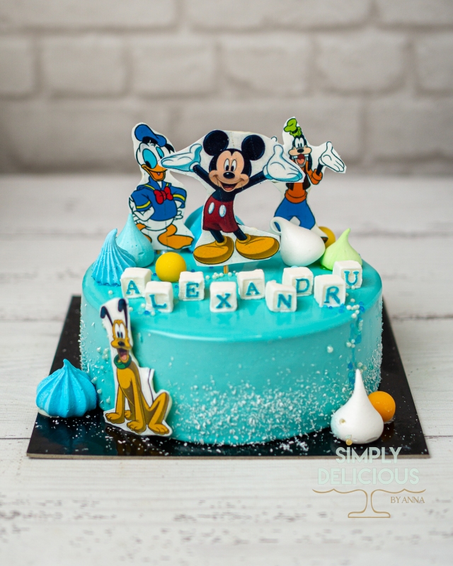 2021-08-30-Torturi-DSC00559-albastru-Animalute-disney-donald-glazura-goofy-mickey-pluto